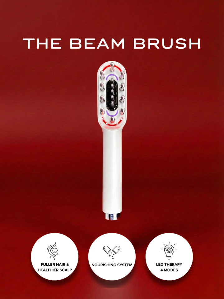 Hairbrush with LED therapy